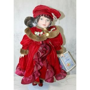 Vintage Samantha Collection 1998 Medici Burgundy Velvet Victorian Doll 17"